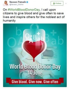 CM urges people to donate blood on World Blood Donor Day