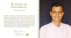 Activist Akhand gets Limca Records 