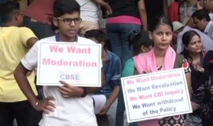 Protest over CBSE Class XII results