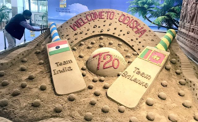 India Vs Sri Lanka-T20: Sudarsan welcomes teams through sand sculpture