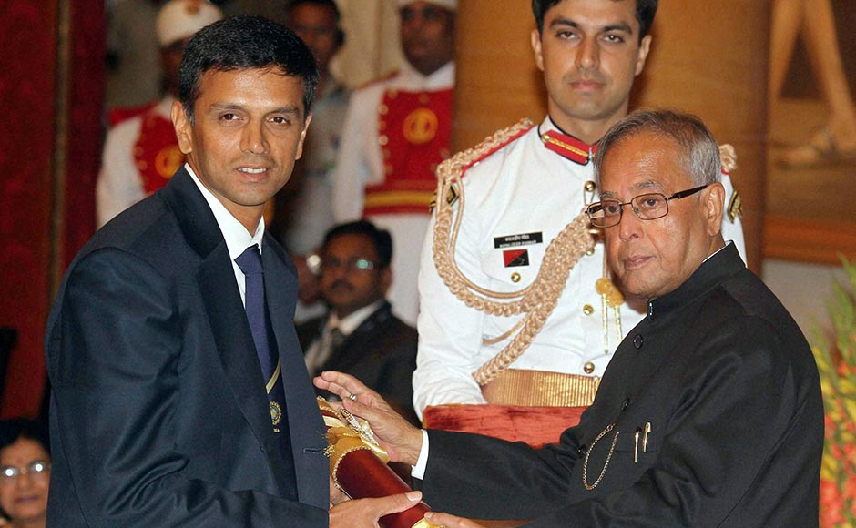 Rahul Dravid receiving Padma Bhushan