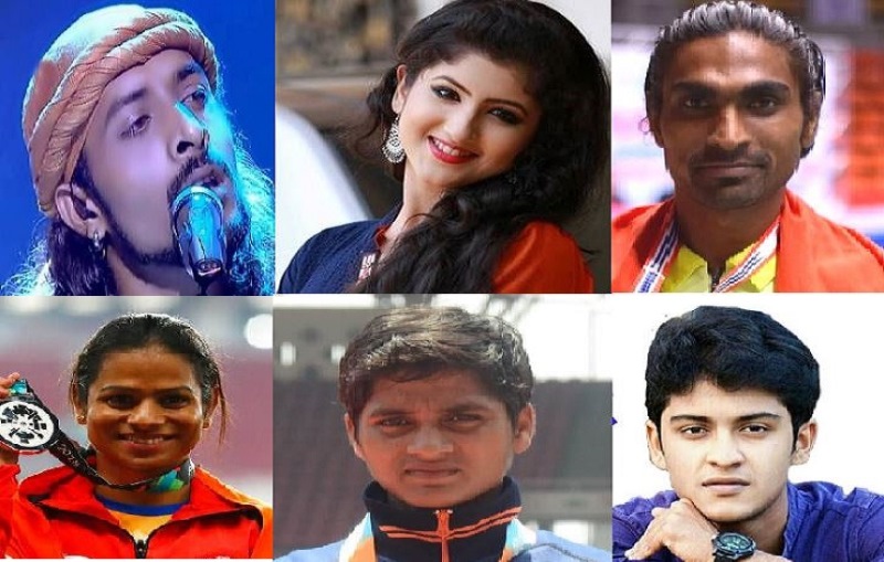 Singer Rituraj Mohanty, ace sprinter Dutee Chand, para athlete Jayanti Behera, para shuttler Pramod Bhagat