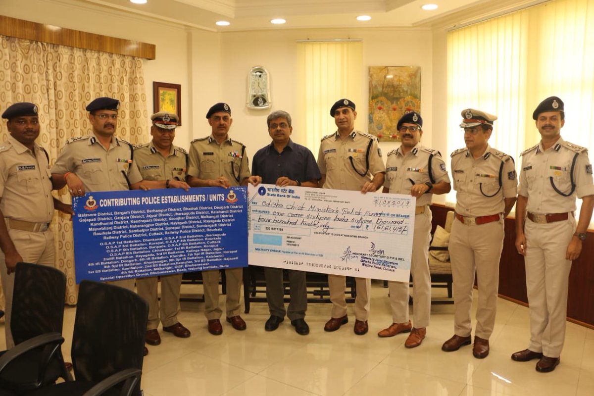 Odisha Police Contributes Rs 1.61 Crore To CMRF