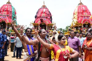 Dancers perform Odissi at Puri in Odisha