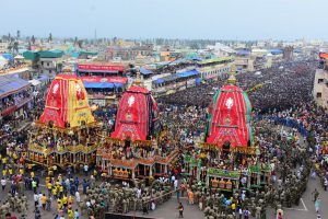 Decked up chariots during Rath Yatra 2019