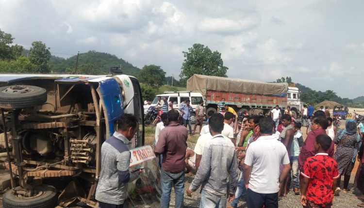 Odisha: One Killed And 20 Others Injured After Bus Overturns In Angul