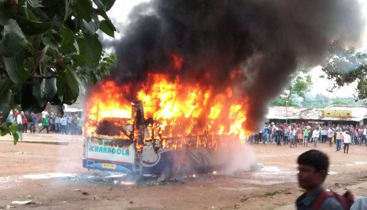 Passenger Bus Catches Fire In Odisha Capital