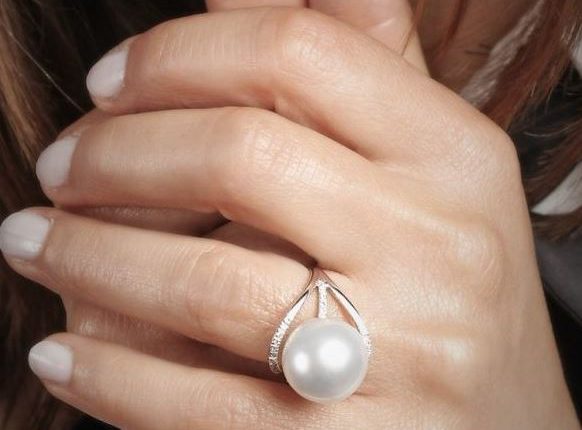Moti Pearl Silver Ring | Kalyanastrogems