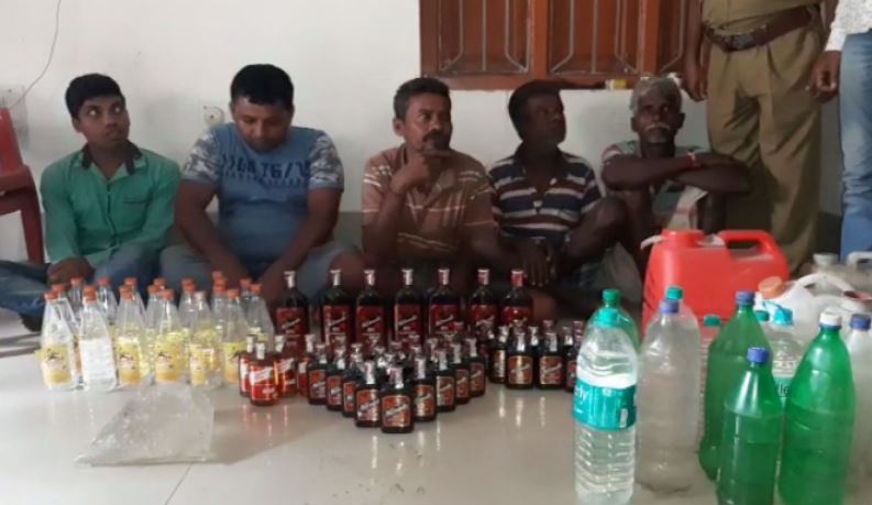 Illicit liquor seized in Jaleswar, 5 arrested