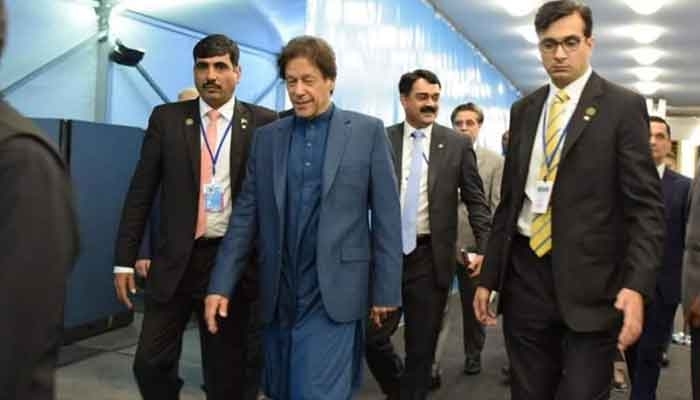 Pakistan Prime Minister Imran Khan arrives at Islmabad airport.