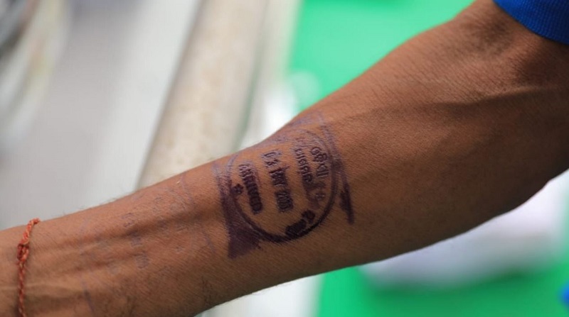 Stamp on the hand