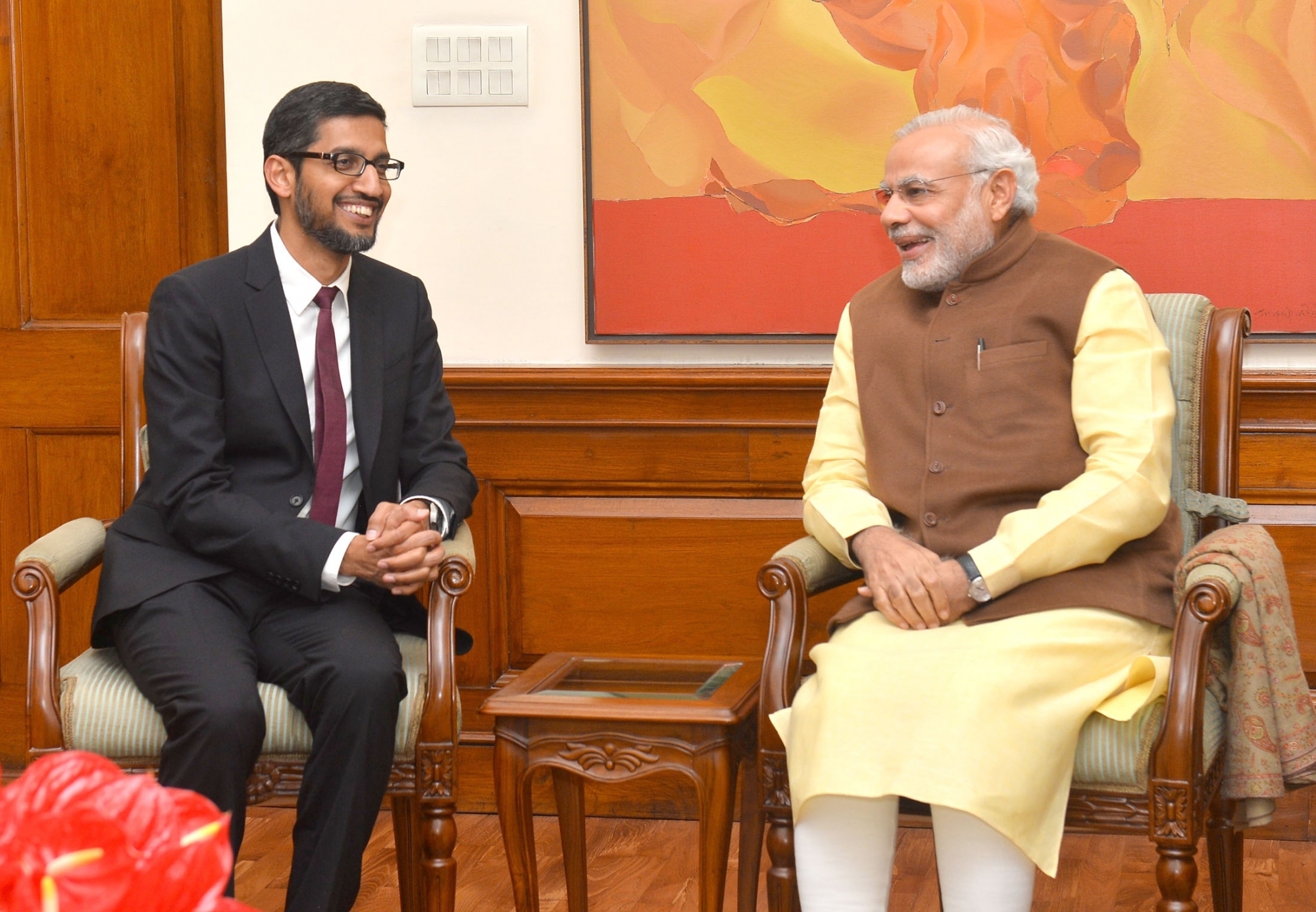 PM Narendra Modi interacts with Sundar Pichai on tech, work culture