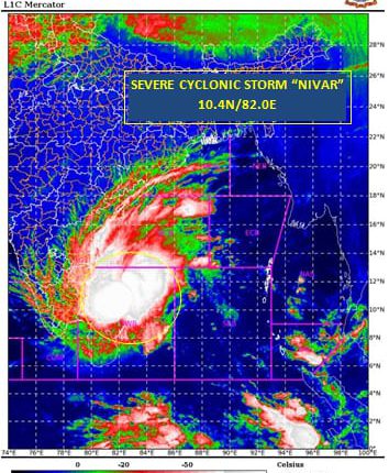Nivar cyclone tracking