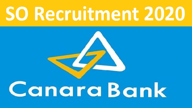 canara bank so recruitment 2020