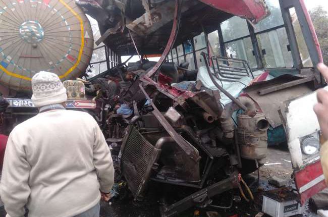 bus-gas tanker collision in Sambhal