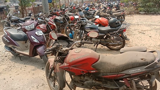 Bikes Parked At Bhubaneswar Railway Station