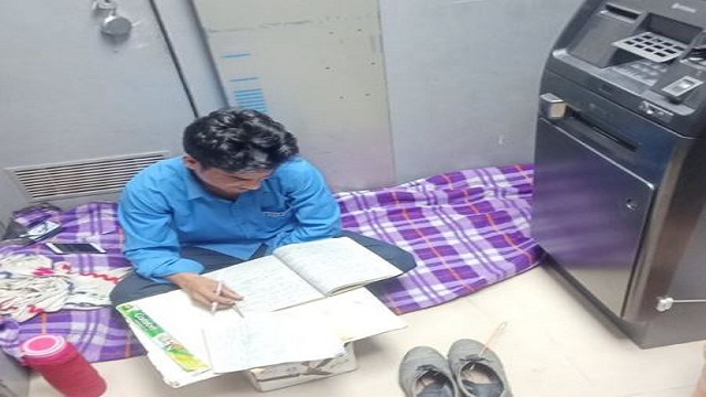 security studying near atm