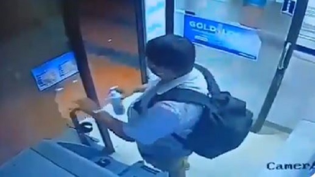 Man Steals Hand Sanitizer From ATM