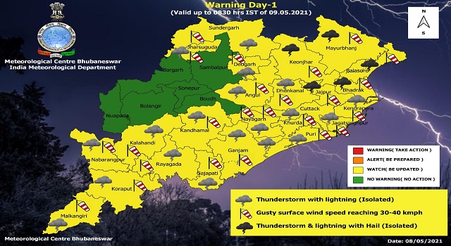 Yellow Warning in Odisha