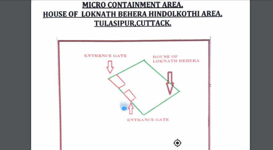house in Tulasipur Cuttack declared micro containment zone