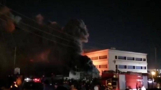 fire in covid hospital in iraq