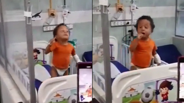 toddler singing in hospital