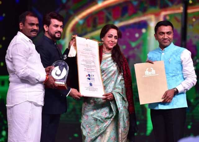 IFFI honours evergreen actress Hema Malini with Indian Film Personality of the Year Award