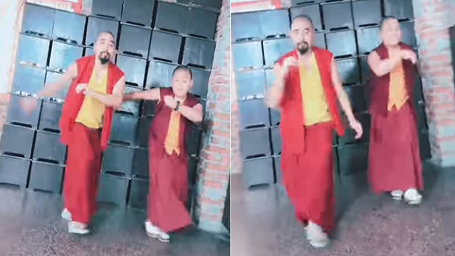 himalayan monks dancing on manike mage hithe