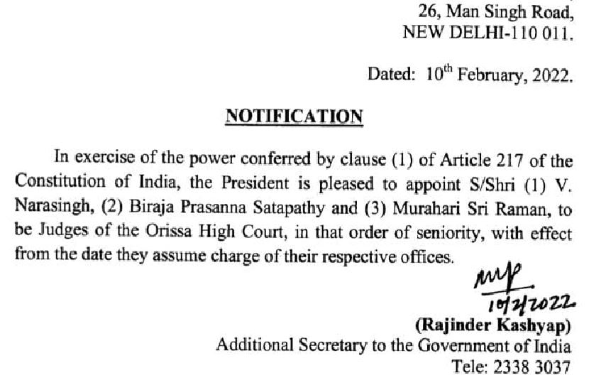 Orissa High Court new Judges 