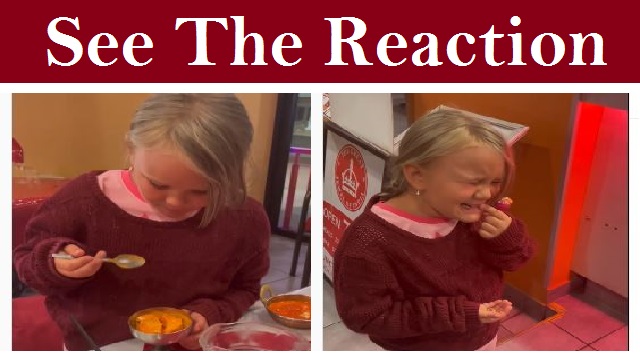 Girl trying Indian food for first time