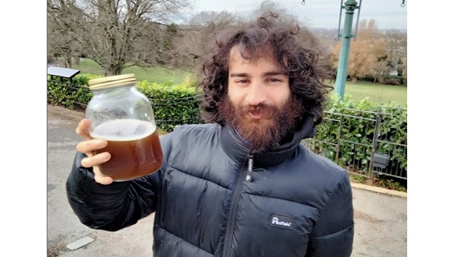 Man drink own urine