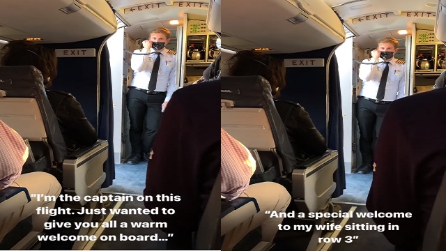 pilot makes sweet announcement for wife