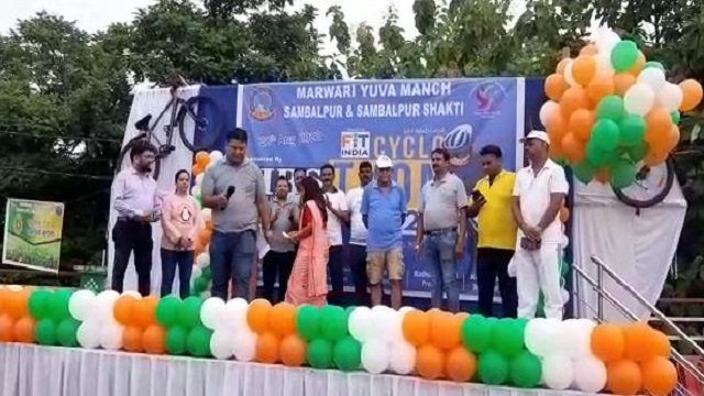 Cycle rally organised to mark National Sports Day 2022 in Sambalpur
