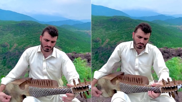 pakistan rabab artist plays indian national anthem