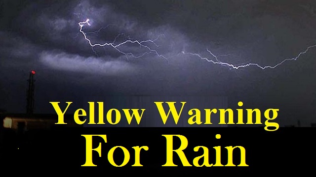yellow warning for rain in Odisha