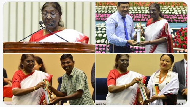 Droupadi Murmu confers national awards