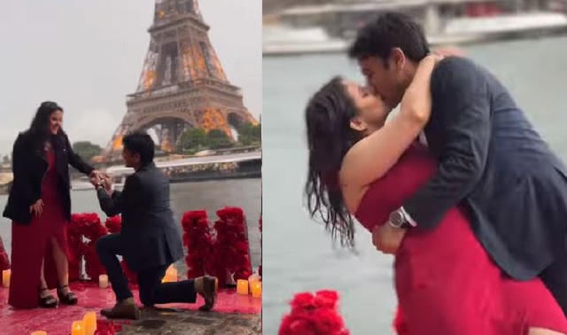 Bollywood style proposal in Paris