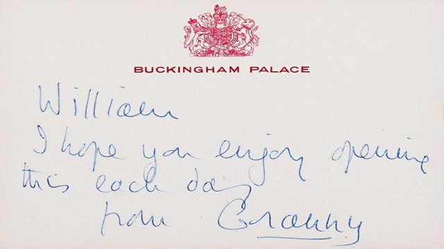 queen elizabeth's handwritten note