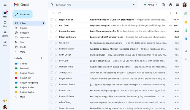 gmail new interface
