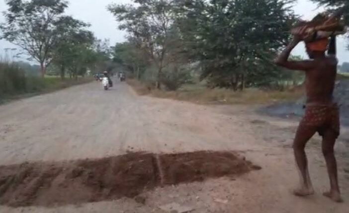 man takes initiative towards road construction