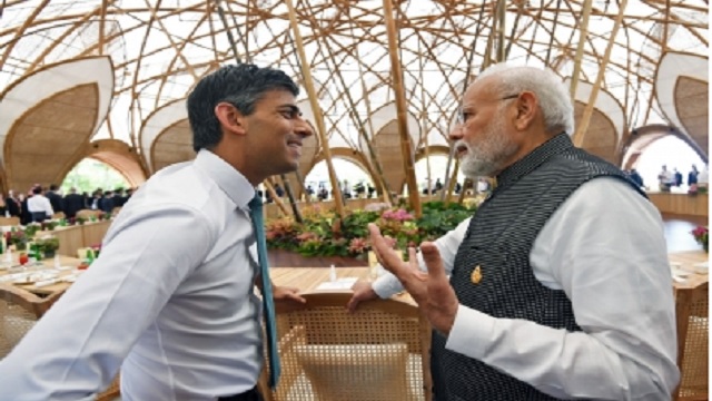 Modi meets Sunak in g20 summit