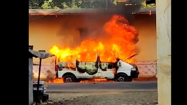 car burst into flames odisha