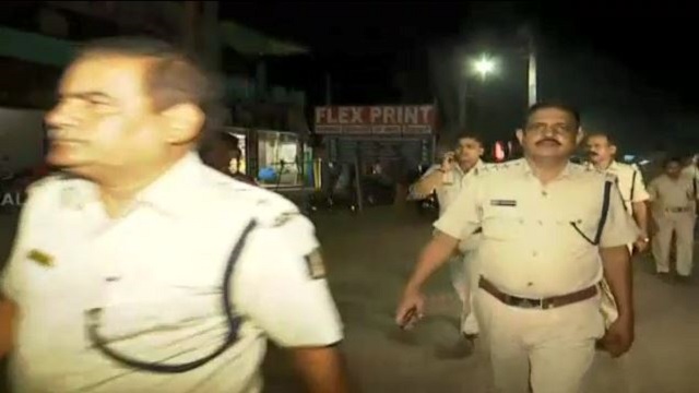 Police conducts Flag march before Dhamnagar by-poll for tomorrow