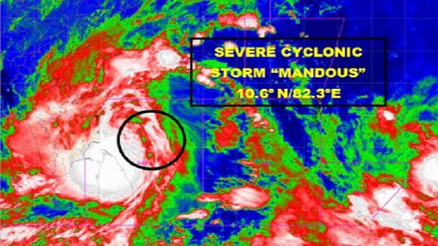 cyclone mandous landfall