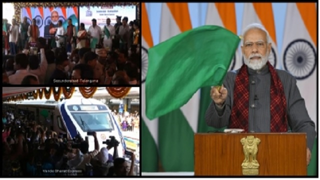 PM Modi flags off Vande Bharat train