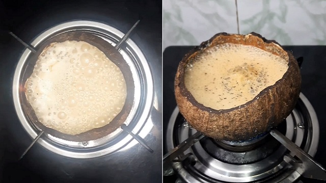 tea made on coconut shell