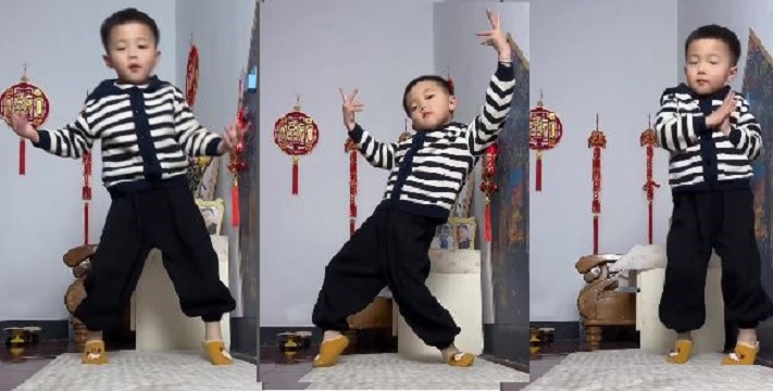 Chinese boy dances to Bollywood song