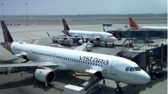 Vistara flight from Dubai