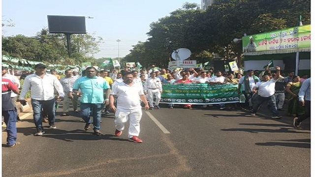 bjd protests in bhubaneswar