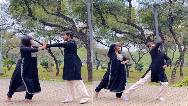 Couple performs 'Manwa Laage'
